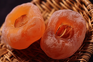 糖霜柿饼传统美食可口摄影图