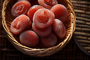 糖霜柿饼美味可口摄影图