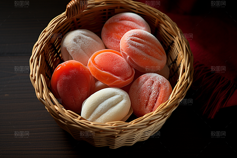 糖霜柿饼秋冬传统美食摄影图