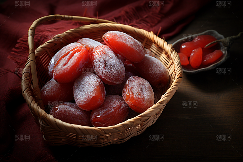 糖霜柿饼高清美味摄影图