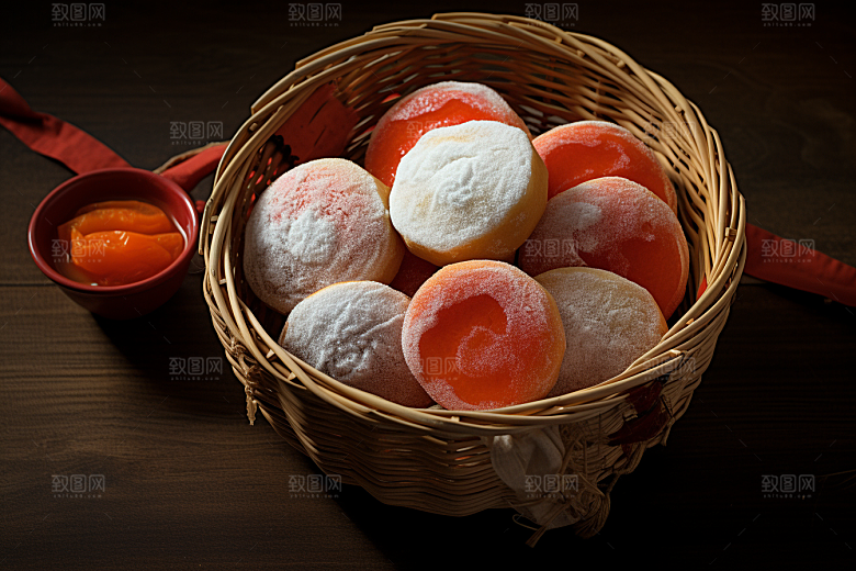 糖霜柿饼秋冬甜蜜摄影图