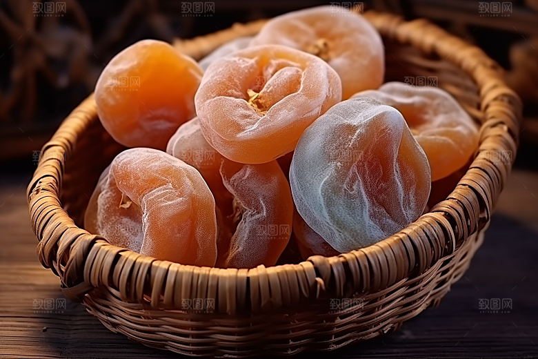 糖霜柿饼甜蜜高清摄影图