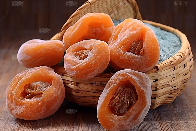 糖霜柿饼高清美味摄影图