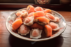 糖霜柿饼甜蜜美味摄影图