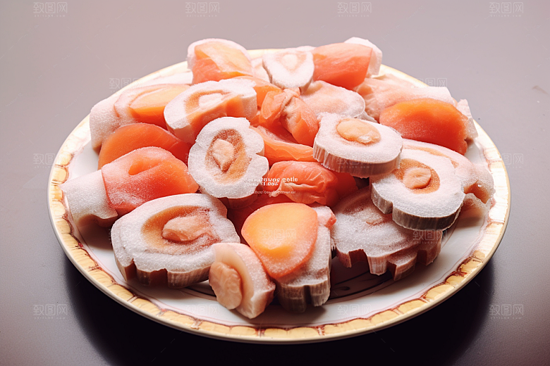 糖霜柿饼可口甜蜜摄影图