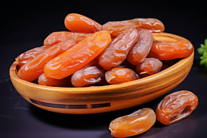 糖霜柿饼传统美食可口摄影图