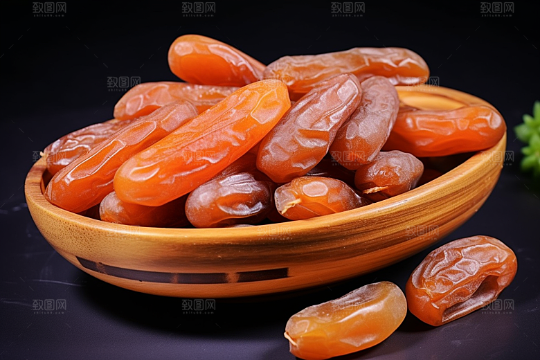 糖霜柿饼传统美食可口摄影图