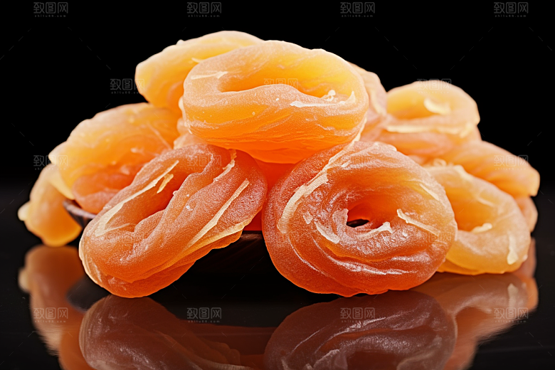 糖霜柿饼美味可口摄影图