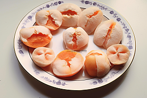 糖霜柿饼秋冬传统美食摄影图