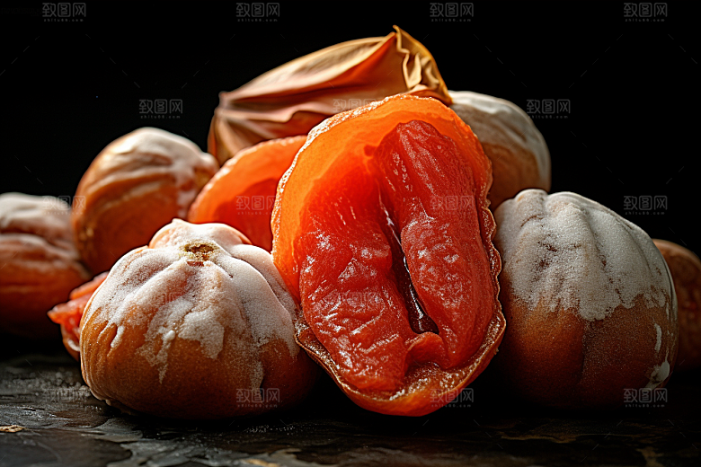糖霜柿饼甜蜜高清摄影图