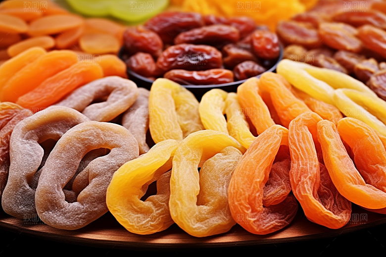 糖霜柿饼秋冬美味摄影图