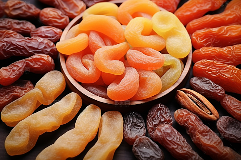糖霜柿饼甜蜜可口摄影图