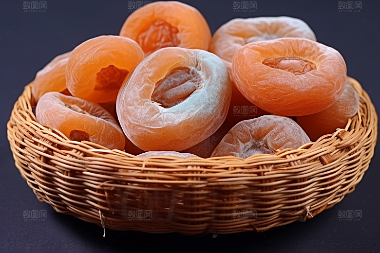 糖霜柿饼美味秋冬摄影图