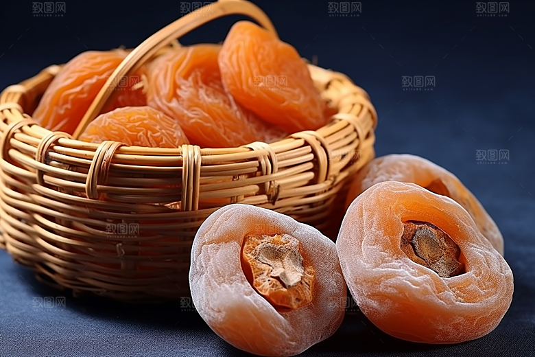 糖霜柿饼甜蜜高清摄影图