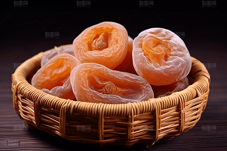 糖霜柿饼可口美味摄影图