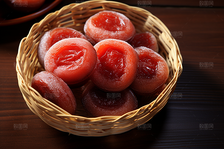 糖霜柿饼甜蜜美味摄影图