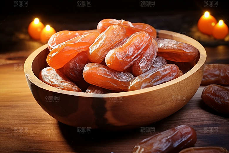 糖霜柿饼传统美食高清摄影图