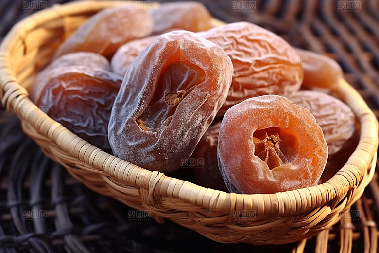 糖霜柿饼可口传统美食摄影图
