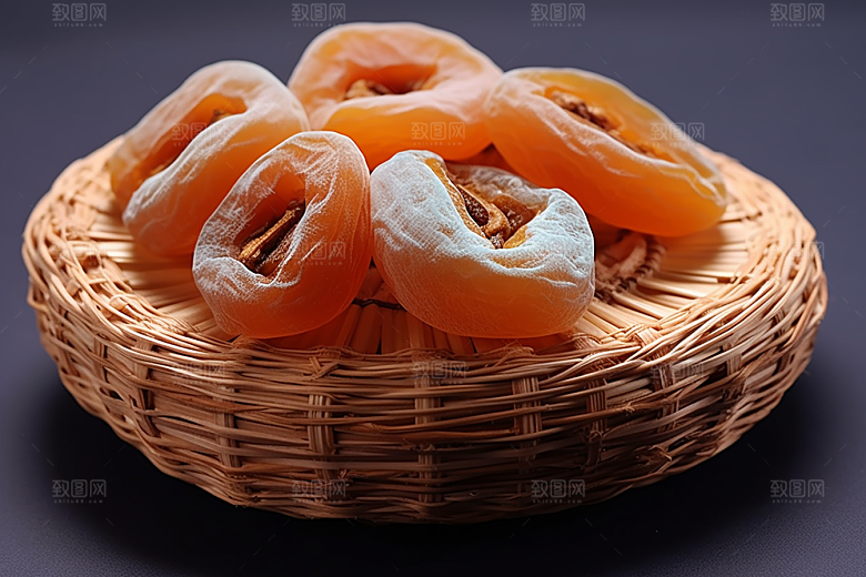 糖霜柿饼可口传统美食摄影图