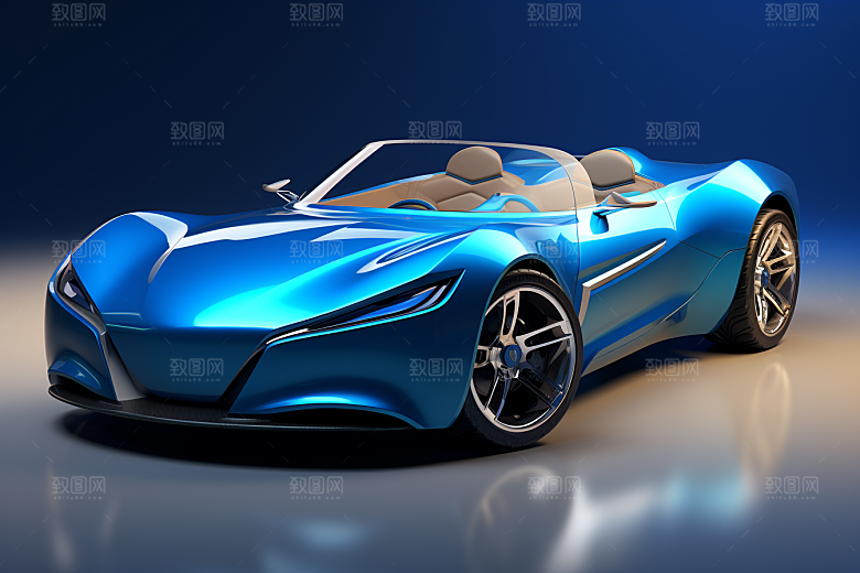 时尚跑车交通工具豪车模型效果图
