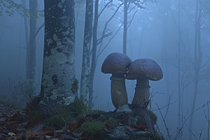 菌菇采菌子山野摄影图