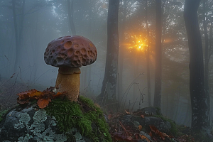 菌菇食用菌山野摄影图