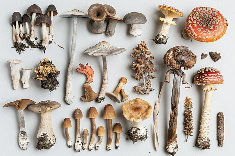 菌菇山林蘑菇摄影图