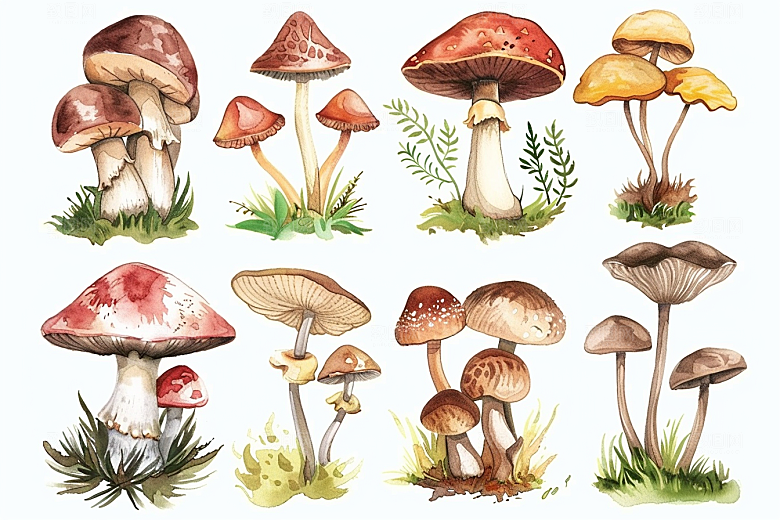 菌菇高清采菌子摄影图