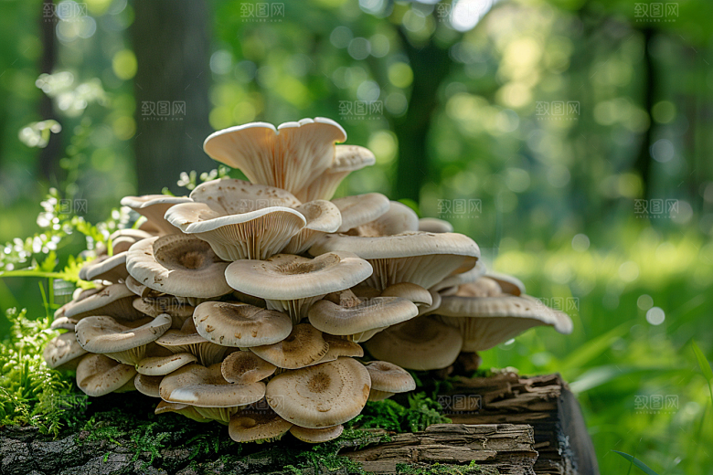 菌菇山林食材摄影图
