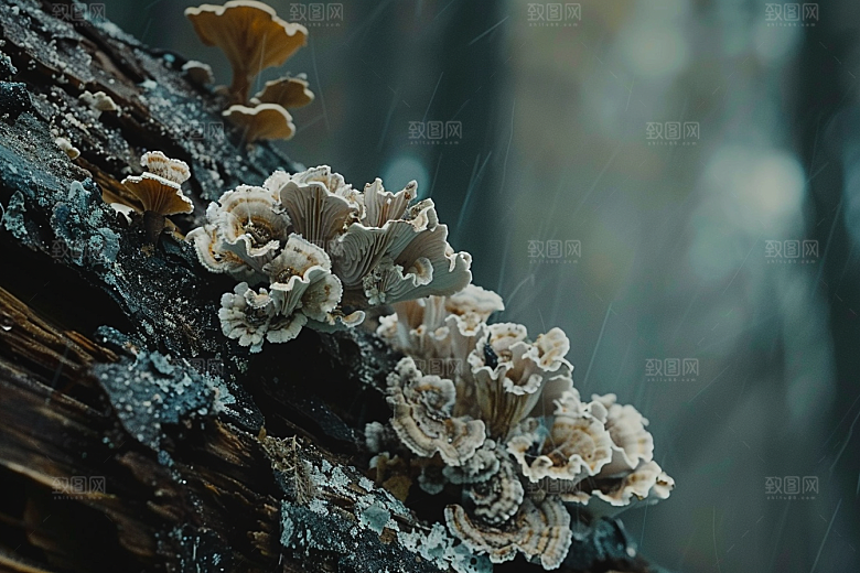 菌菇鲜味山林摄影图