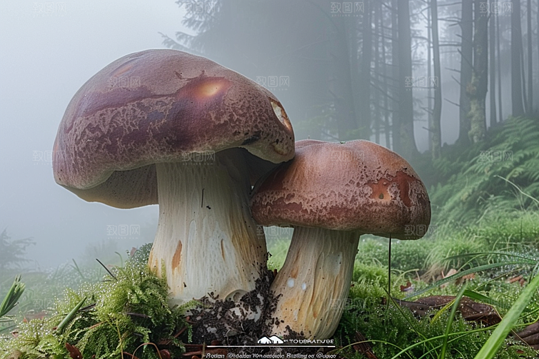菌菇采菌子美食摄影图