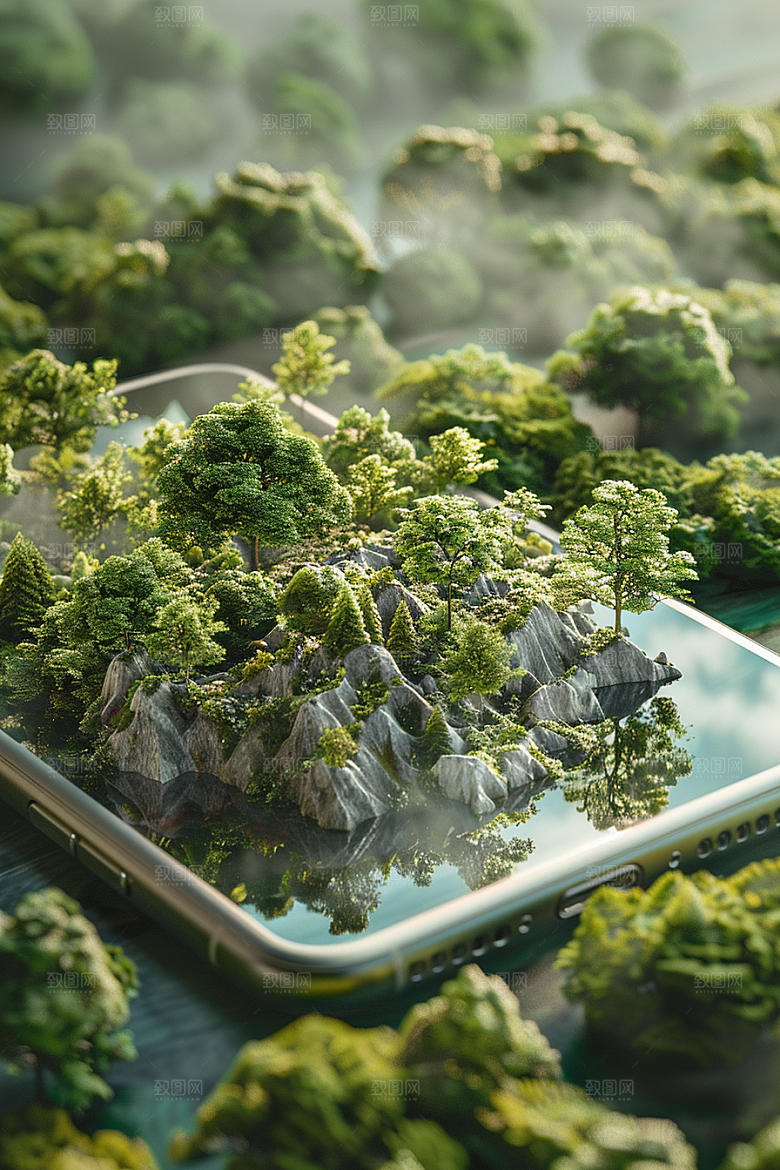 手机VR山水高清VR技术模型