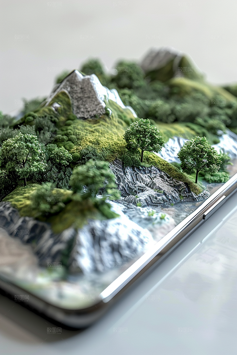手机VR山水幻想风超现实模型