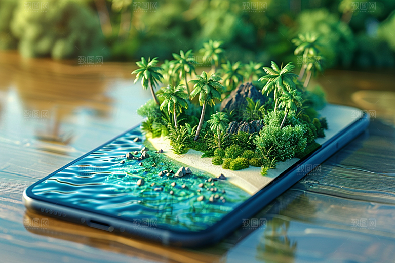 手机VR山水未来幻想风模型