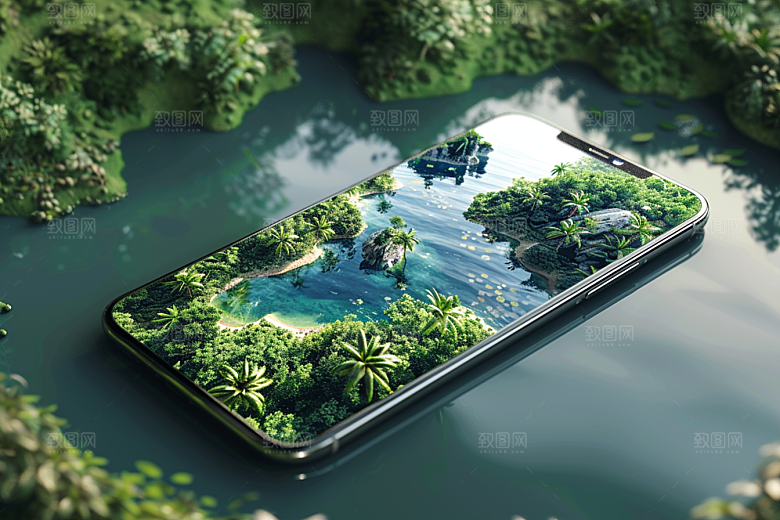 手机VR山水自然风光模型