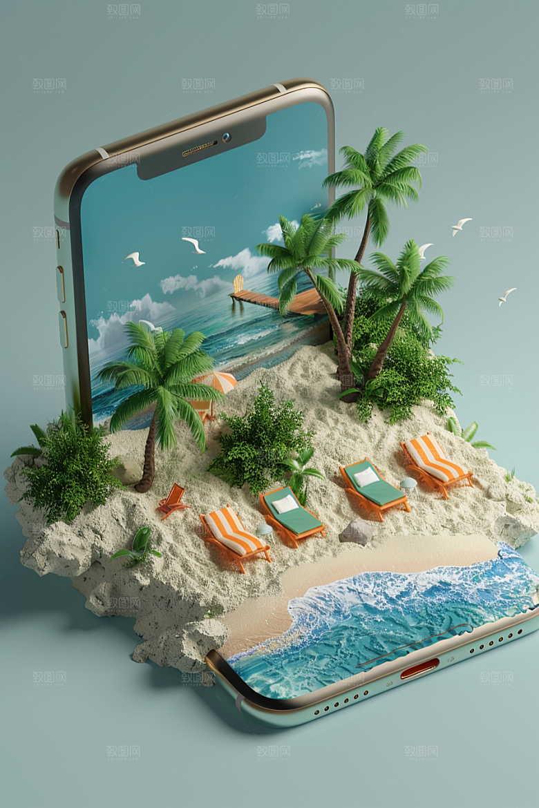 手机VR山水高清自然模型