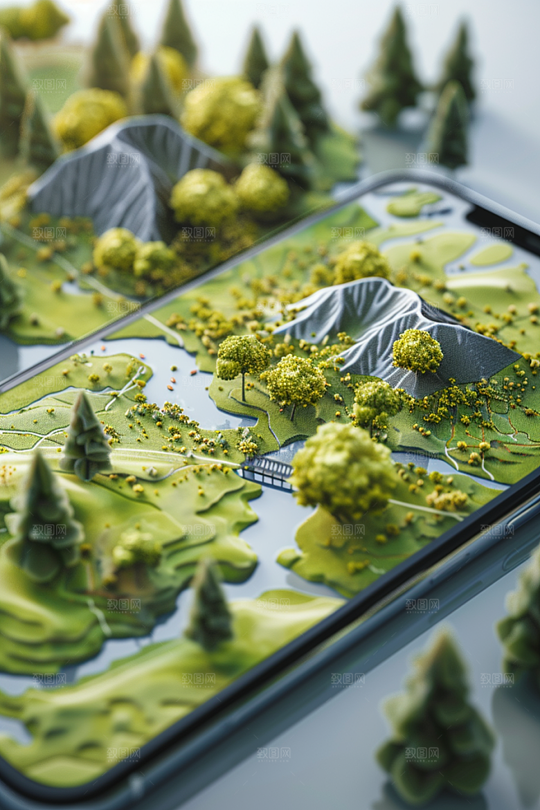 手机VR山水高清超现实模型
