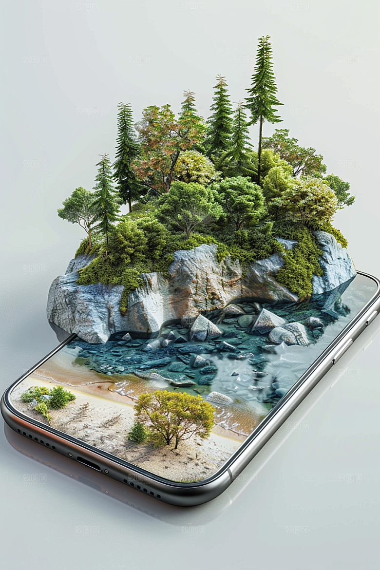 手机VR山水3D幻想风模型