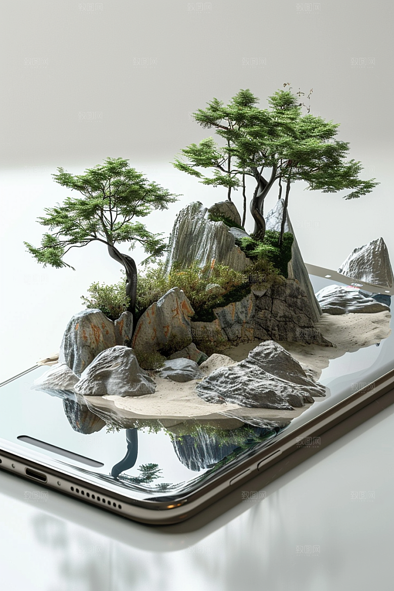 手机VR山水高清未来模型
