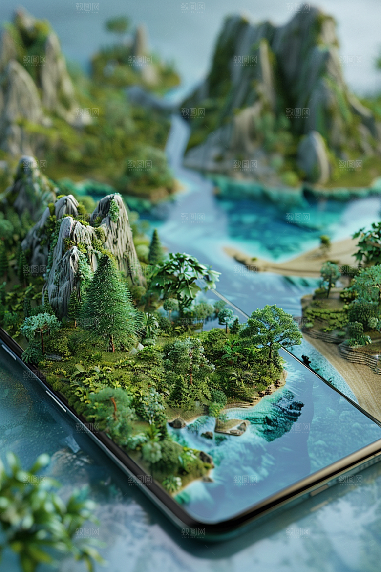 手机VR山水VR技术立体模型