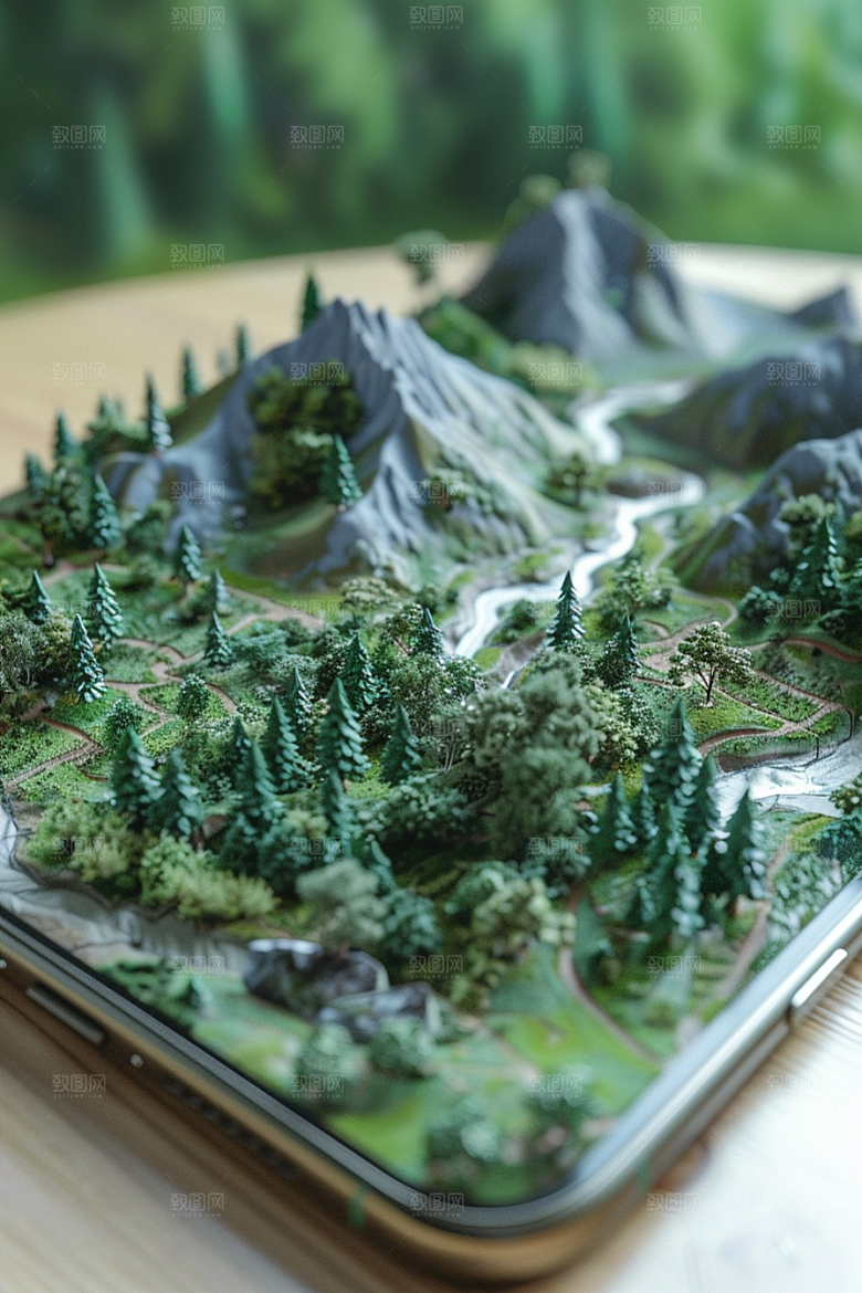 手机VR山水自然幻想风模型