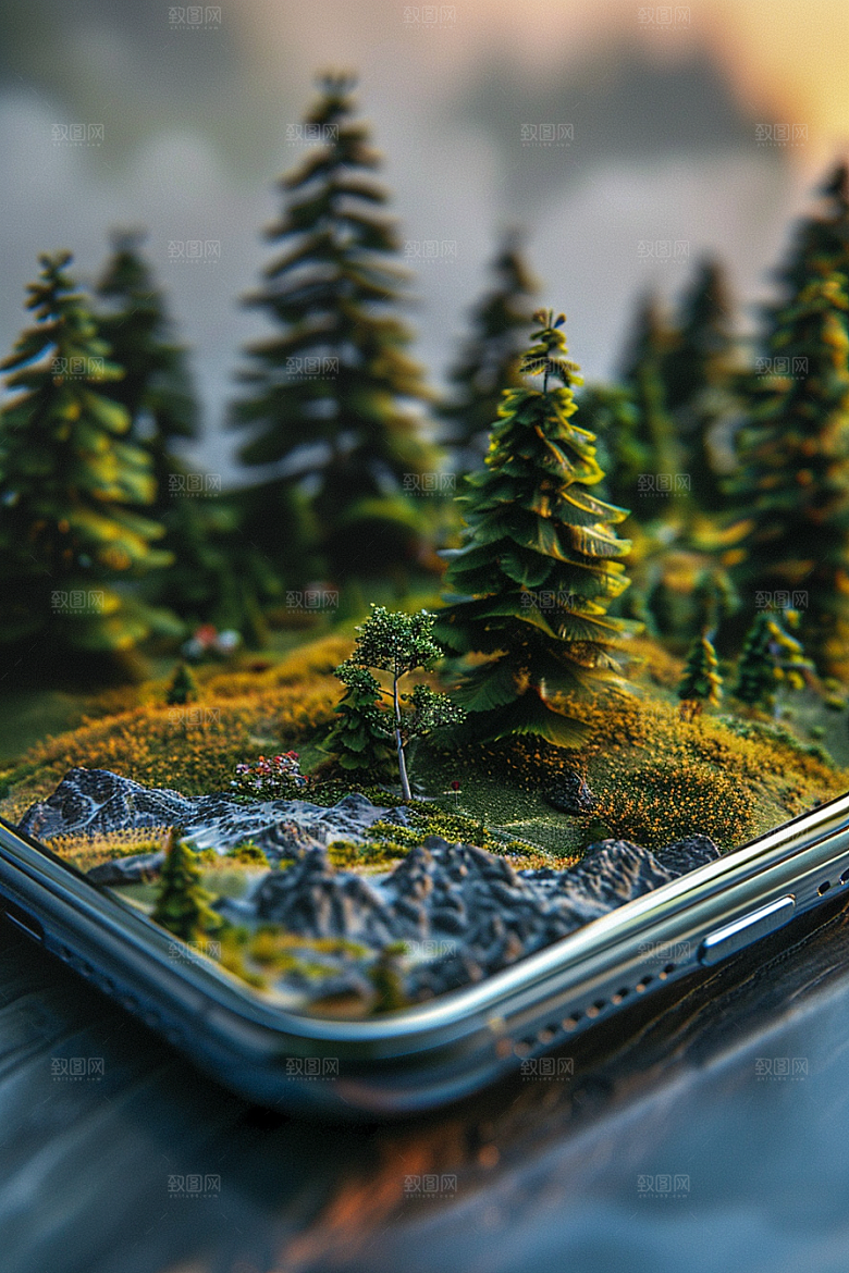 手机VR山水立体未来模型