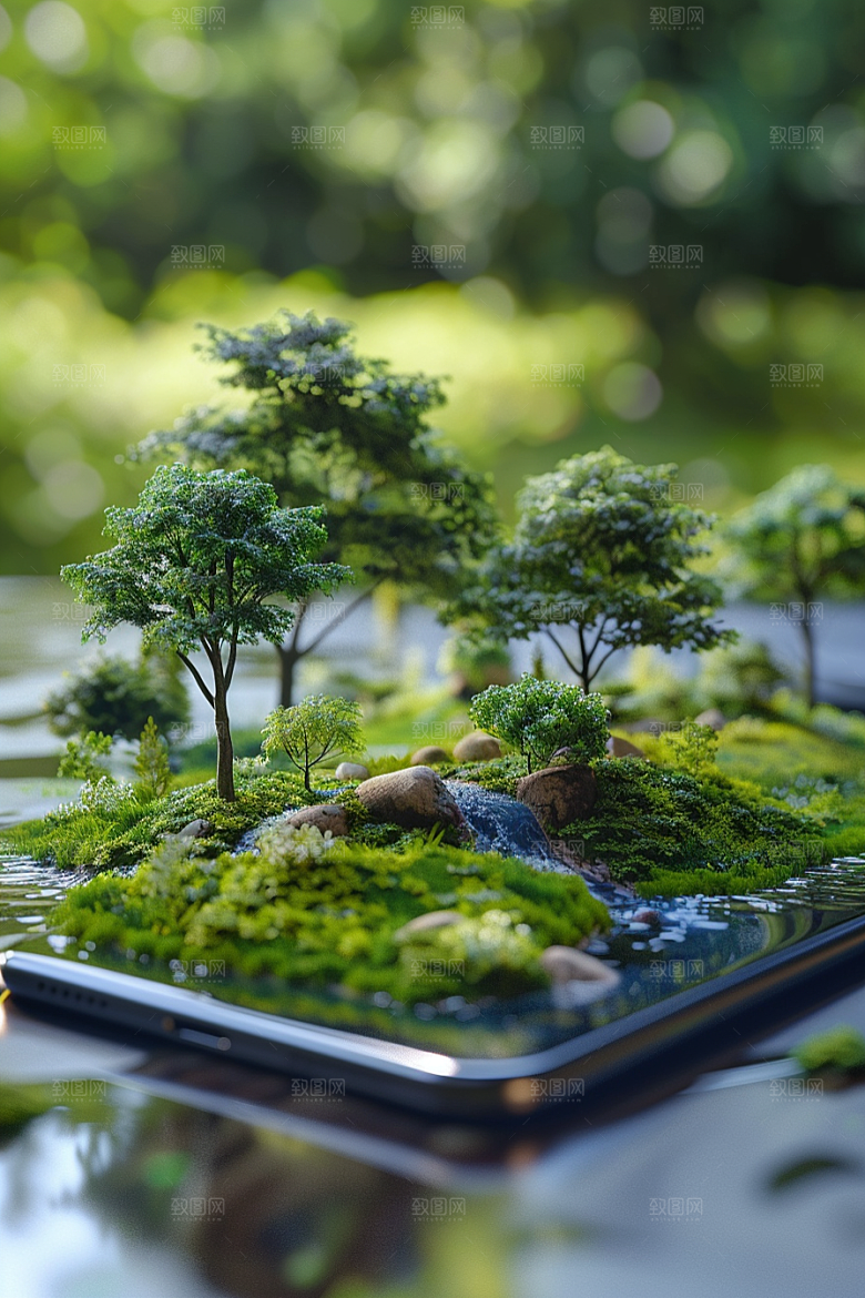 手机VR山水科技风光模型
