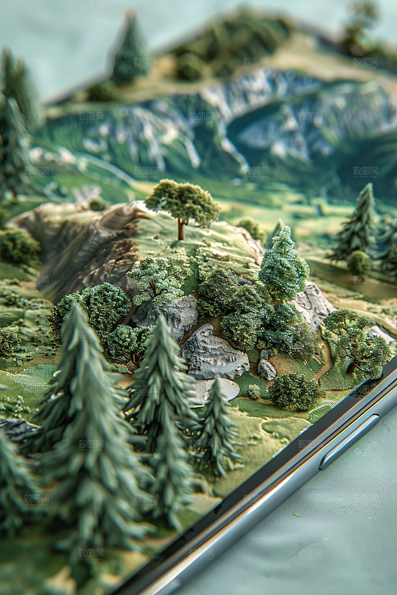 手机VR山水数码设备VR技术模型