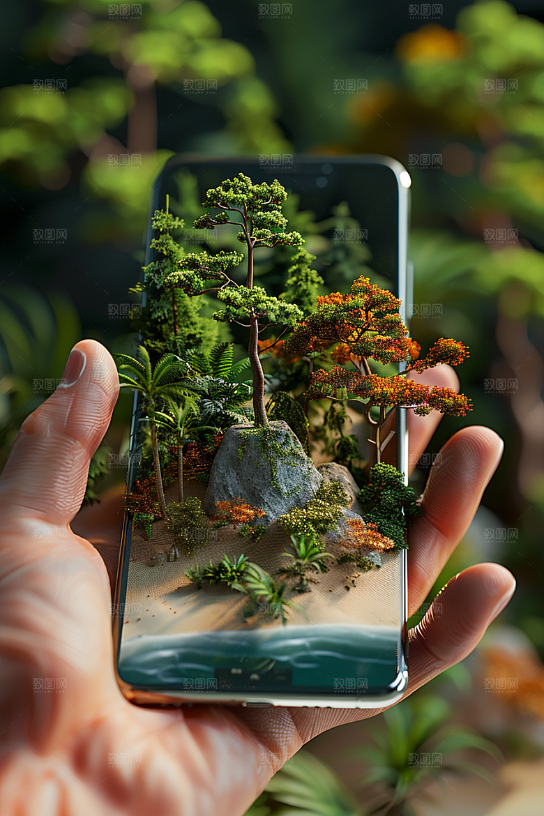 手机VR山水自然风光模型