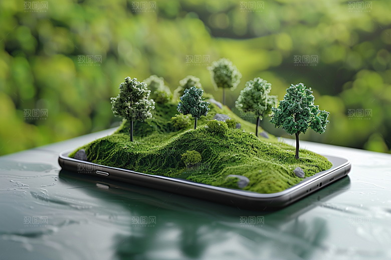 手机VR山水自然立体模型