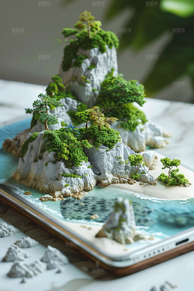 手机VR山水3D风光模型