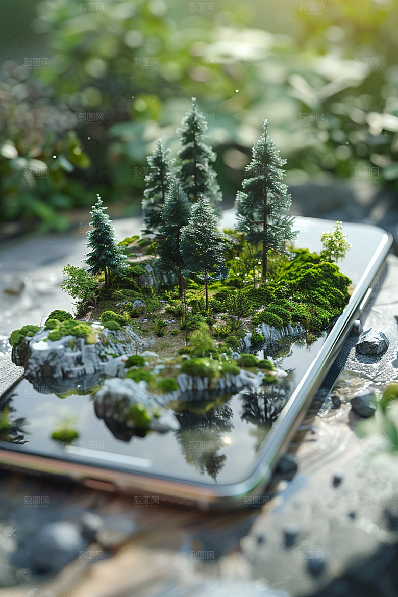手机VR山水超现实3D模型