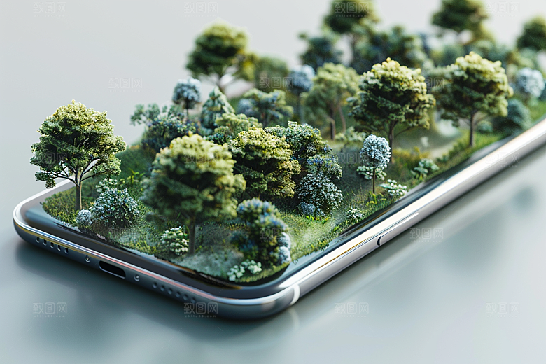 手机VR山水虚拟现实自然模型
