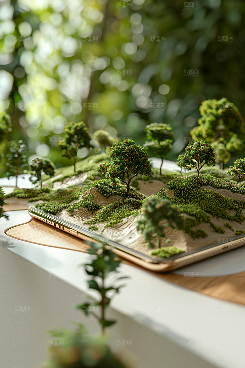 手机VR山水虚拟现实科技模型
